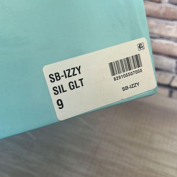 Betsey Johnson Blue Sage Rhinestone Jeweled Satin Peep Toe Izzy Sandals Sparkle - Picture 6 of 10